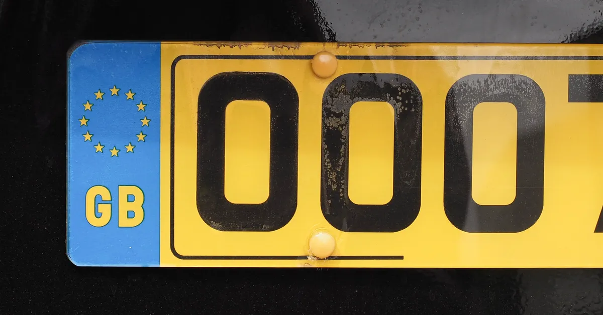 Personal number plate on a car.